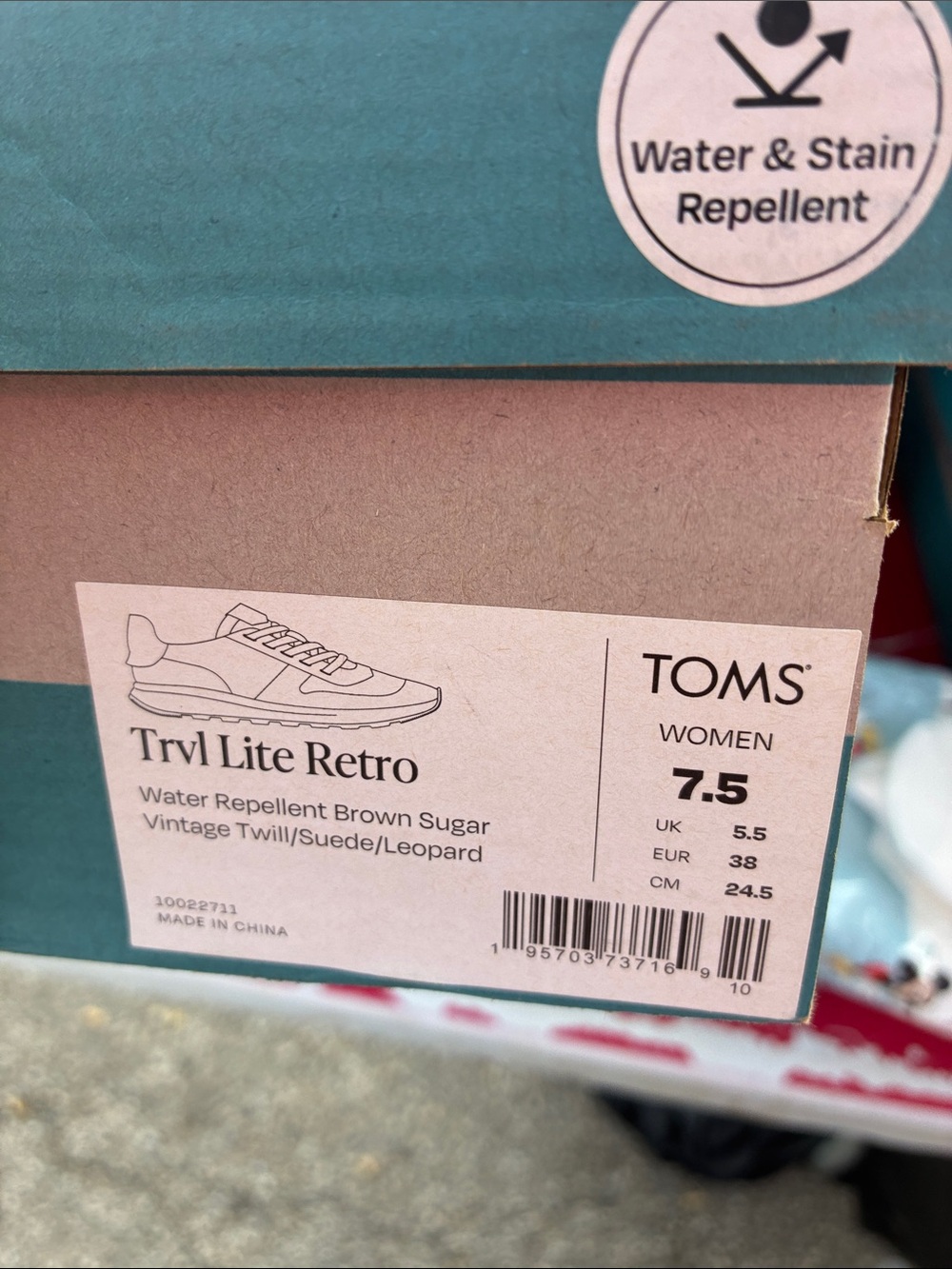 TOMS Orange Canvas Sneakers with Leopard Accent - Picture 2 of 3